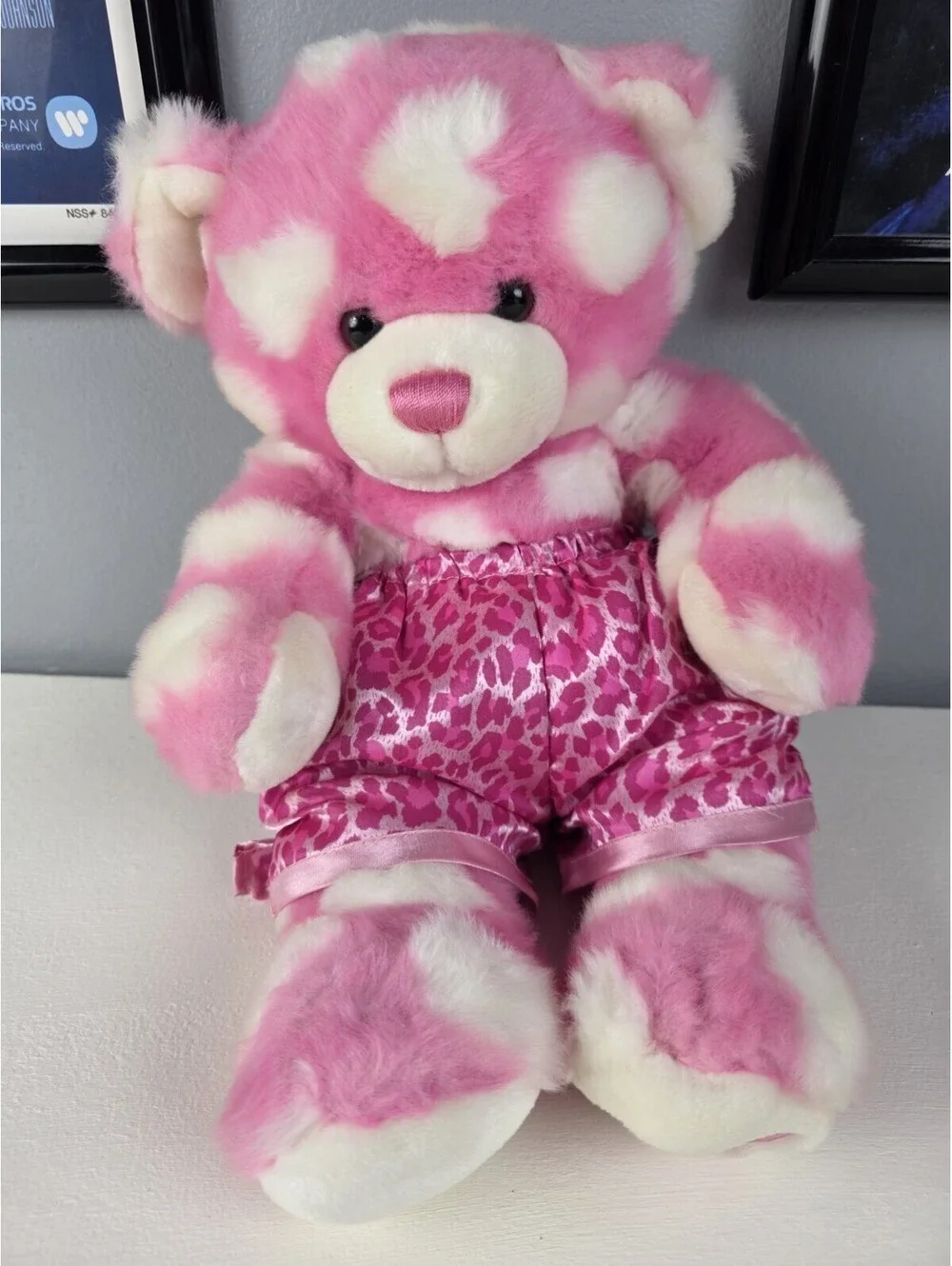 Build-A-Bear Workshop BAB Authentic Vintage Retired Pink Hearts Teddy